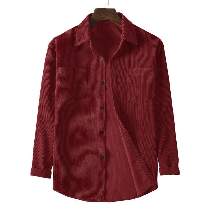 Рубашка мужская модная облегающая однотонная с длинными рукавами деловая хлопковая и льняная мужская повседневная спортивная фитнес-базовая одежда верхняя часть XXXL красный