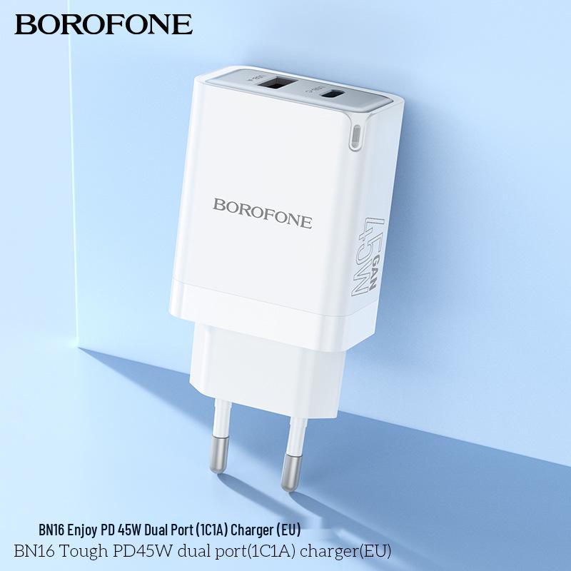 BOROFONE BN16 Enjoy Dual Port 45W Fast Charger (EU Plug) - New Model Dual Port Charger (EU Plug)
BOROFONE BN16 Enjoy Dual Port 45W Fast Charger (EU Plug) - New Model Dual Port Charger (EU Plug)