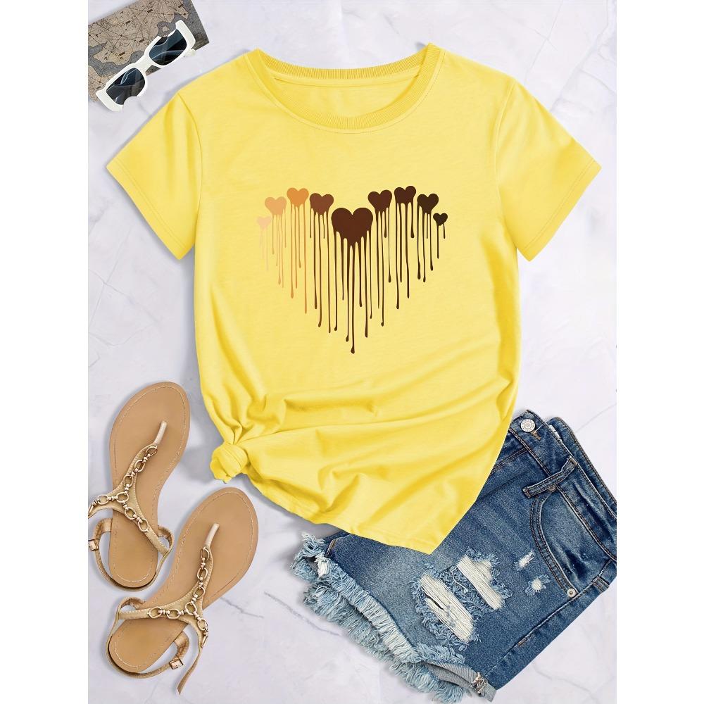 Women s Casual T-shirt with Love Pattern Relaxed Chic Geometric Print Crew Neck Short Sleeve Urban Style Printed T-Shirt Y2K Top M
Women s Casual T-shirt with Love Pattern Relaxed Chic Geometric Print Crew Neck Short Sleeve Urban Style Printed T-Shirt Y2K Top M
