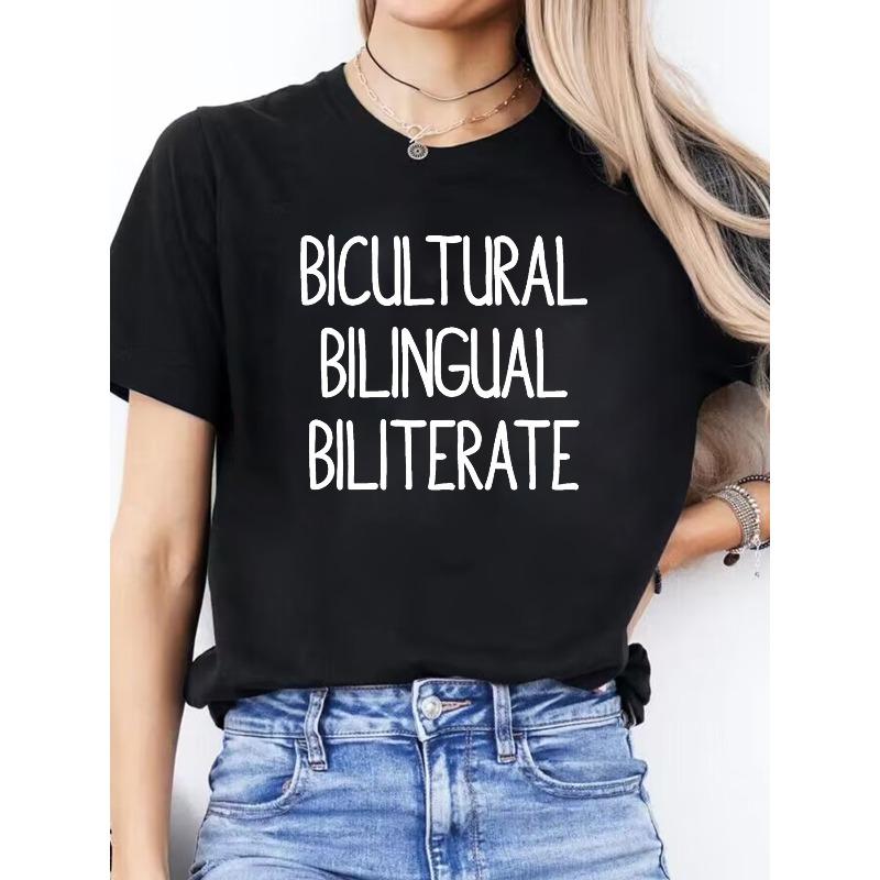 Spanish Alphabet Print Spring and Summer Casual T-Shirt Round Neck Short-Sleeved Sports T-Shirt Women S Top 4XL чорний
Spanish Alphabet Print Spring and Summer Casual T-Shirt Round Neck Short-Sleeved Sports T-Shirt Women S Top 4XL чорний