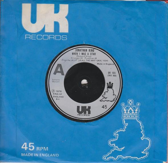 7inch Record JONATHAN KING - When I Was A Star UK155 UK Records 1976 UK Pop Used
7inch Record JONATHAN KING - When I Was A Star UK155 UK Records 1976 UK Pop Used