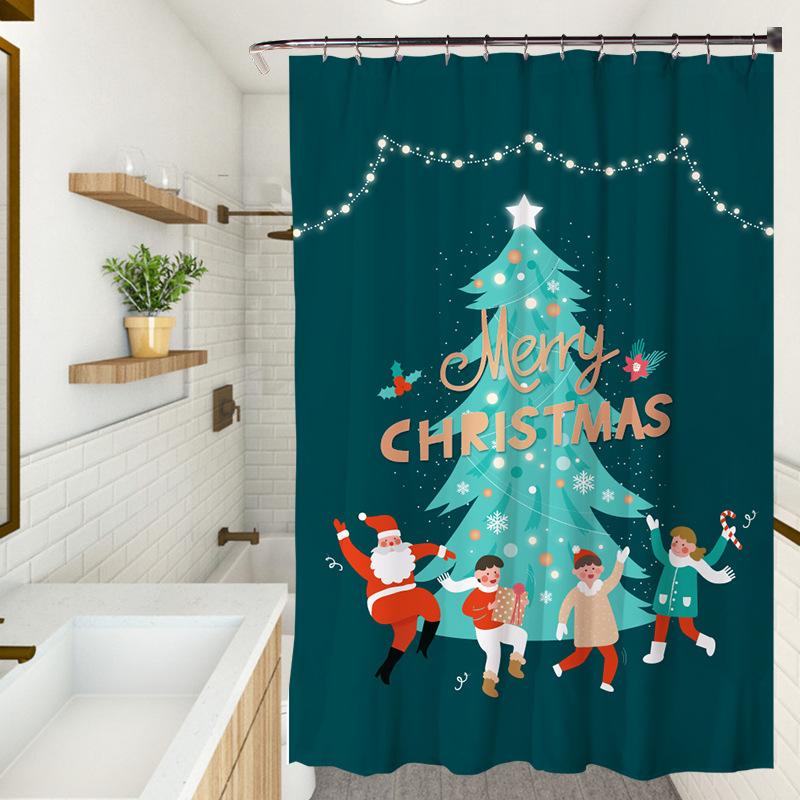 Cute Cartoon Christmas Washable Dirt-Resistant Shower Curtain Shower Head Waterproof Polyester Bath Curtain For Home Decor W60H190(CM)-1 Pcs
Cute Cartoon Christmas Washable Dirt-Resistant Shower Curtain Shower Head Waterproof Polyester Bath Curtain For Home Decor W60H190(CM)-1 Pcs