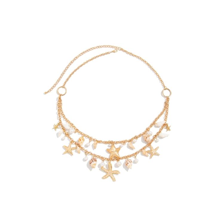 Fashionable Ocean Charm Belly Chain Sea Charm Waist Strap Band Waist Ornament with Artificial Pearls for Beach Lover
Fashionable Ocean Charm Belly Chain Sea Charm Waist Strap Band Waist Ornament with Artificial Pearls for Beach Lover