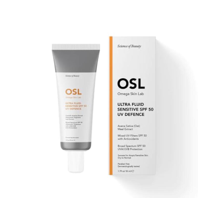 OSL Ultra Fluid Sensitive Sun Cream SPF 50 Увлажняющий крем для лица - Защита от УФ-излучения - Идеально подходит для сухой, чувствительной, склонной к аллергии кожи
OSL Ultra Fluid Sensitive Sun Cream SPF 50 Увлажняющий крем для лица - Защита от УФ-излучения - Идеально подходит для сухой, чувствительной, склонной к аллергии кожи