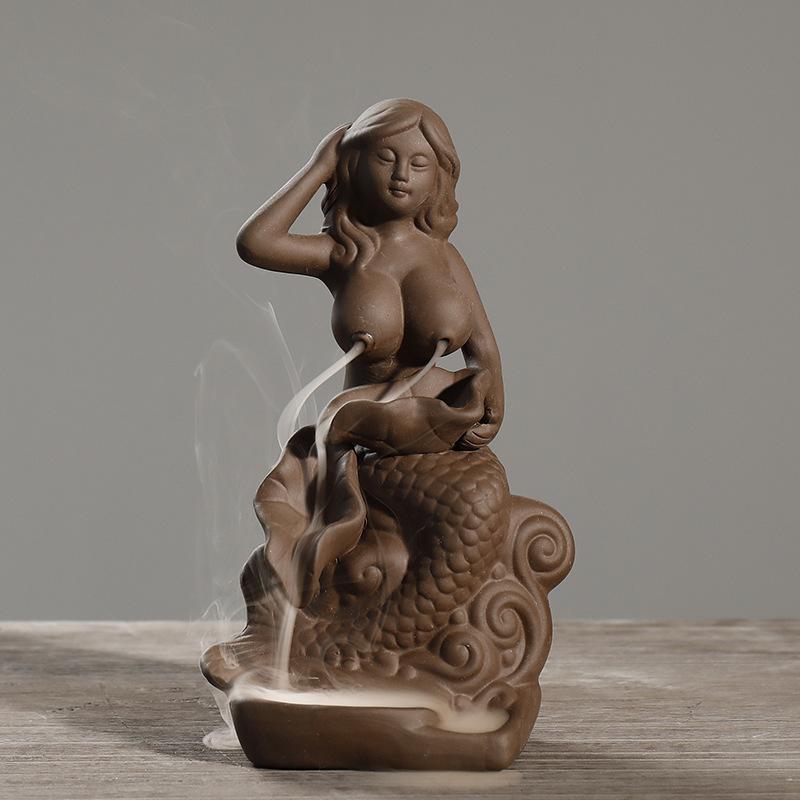 Teahouse Naked Lady Incense Burners Ceramic Crafts Smoke Backflow Cone Censer Stick Holders for Home Decor Ornaments коричневий
Teahouse Naked Lady Incense Burners Ceramic Crafts Smoke Backflow Cone Censer Stick Holders for Home Decor Ornaments коричневий