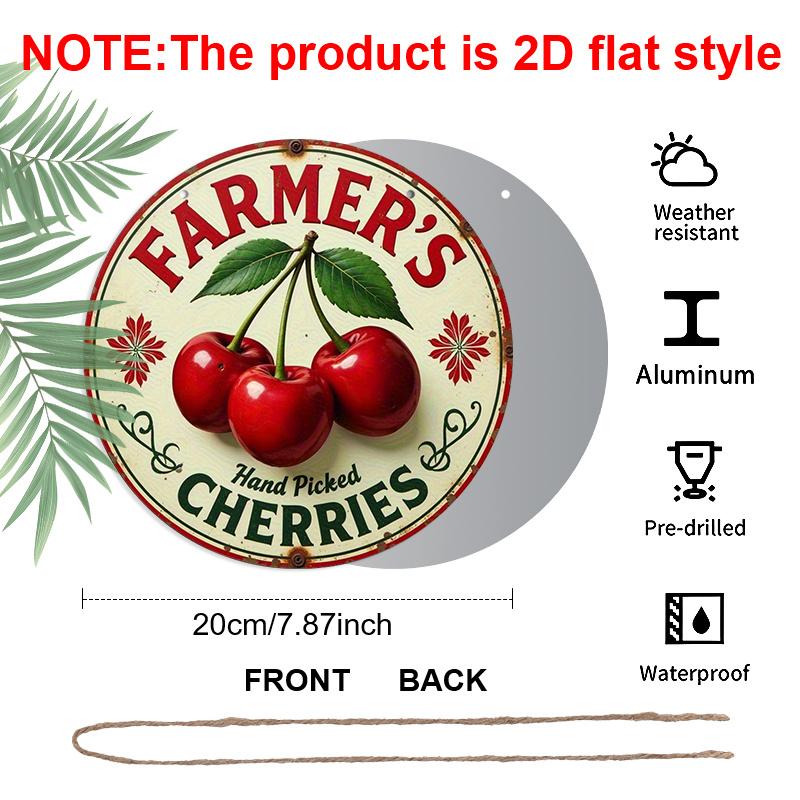 2D Flat 1pc, 8x8 in, Charming Hand-picked Cherry Farmer s Market Aluminum Metal Decorative Signs & Plaques - Perfect for Home, Farmhouse and Garden 1pc
2D Flat 1pc, 8x8 in, Charming Hand-picked Cherry Farmer s Market Aluminum Metal Decorative Signs & Plaques - Perfect for Home, Farmhouse and Garden 1pc