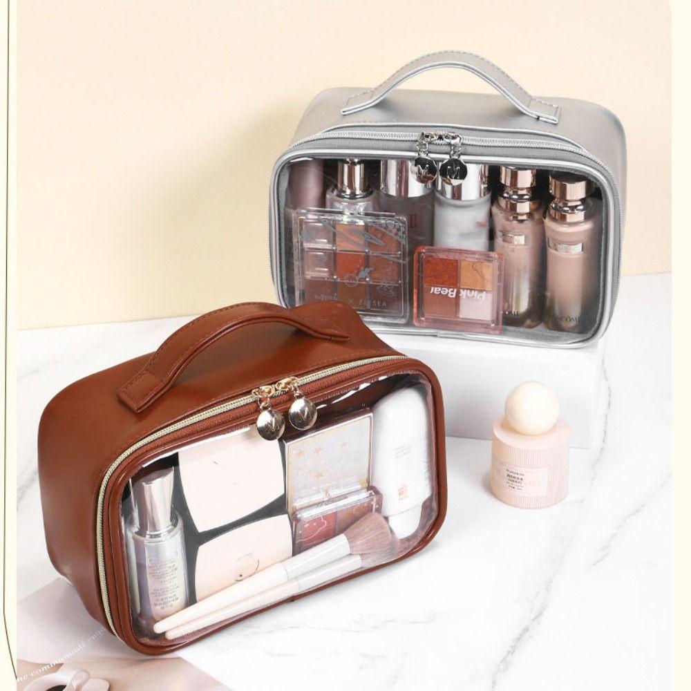 Pvc Storage Toiletry Bag Waterproof Make Up Bag Casual Transparent Cosmetic Bag Ladies Small-White
Pvc Storage Toiletry Bag Waterproof Make Up Bag Casual Transparent Cosmetic Bag Ladies Small-White