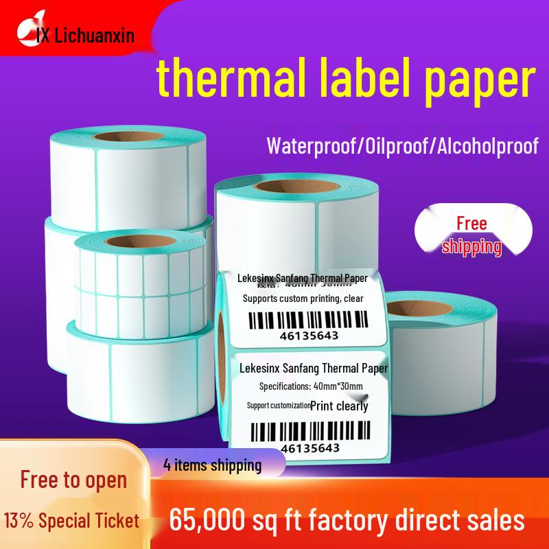 Durable Thermal Adhesive Labels - 100x100x150 for Waybill Printing 30x20 1000 Sheets Horizontal
Durable Thermal Adhesive Labels - 100x100x150 for Waybill Printing 30x20 1000 Sheets Horizontal