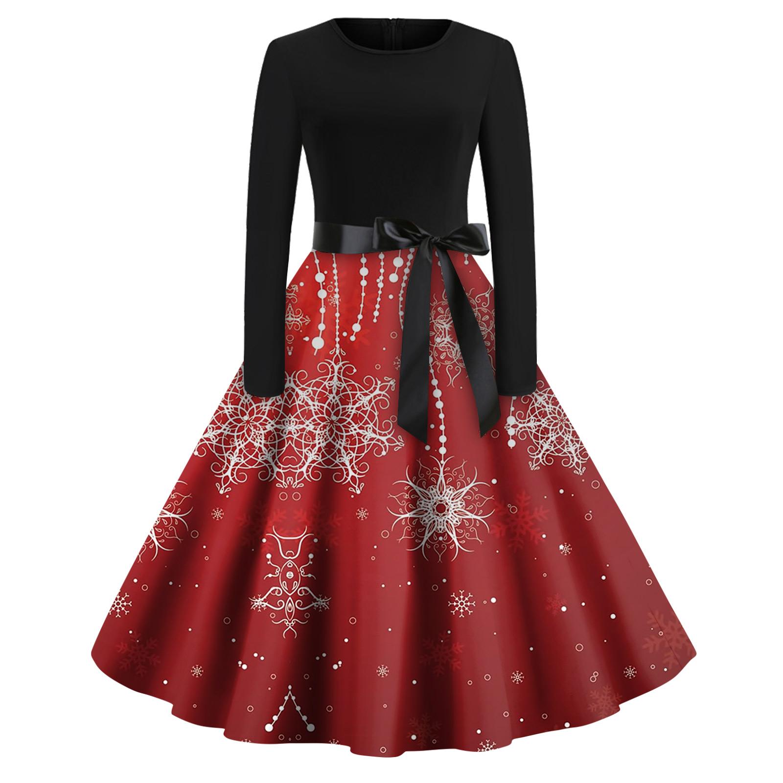Рождественский принт расклешенное платье для женщин платье с длинным рукавом полые вечерние повседневные платья XXXXXL красный
Рождественский принт расклешенное платье для женщин платье с длинным рукавом полые вечерние повседневные платья XXXXXL красный