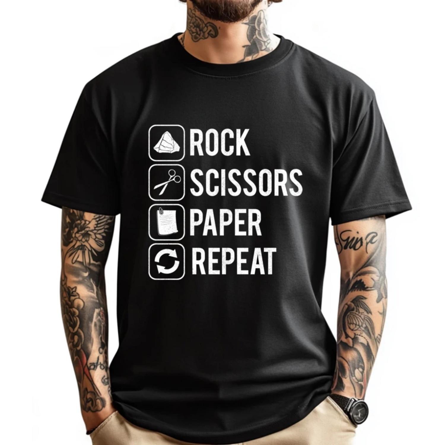 Rock Paper Scissors Repeat Graphic T Shirts Men Cotton Christmas HOLIDAYS Tees Harajuku Comfortable T-Shirt S чёрный
Rock Paper Scissors Repeat Graphic T Shirts Men Cotton Christmas HOLIDAYS Tees Harajuku Comfortable T-Shirt S чёрный