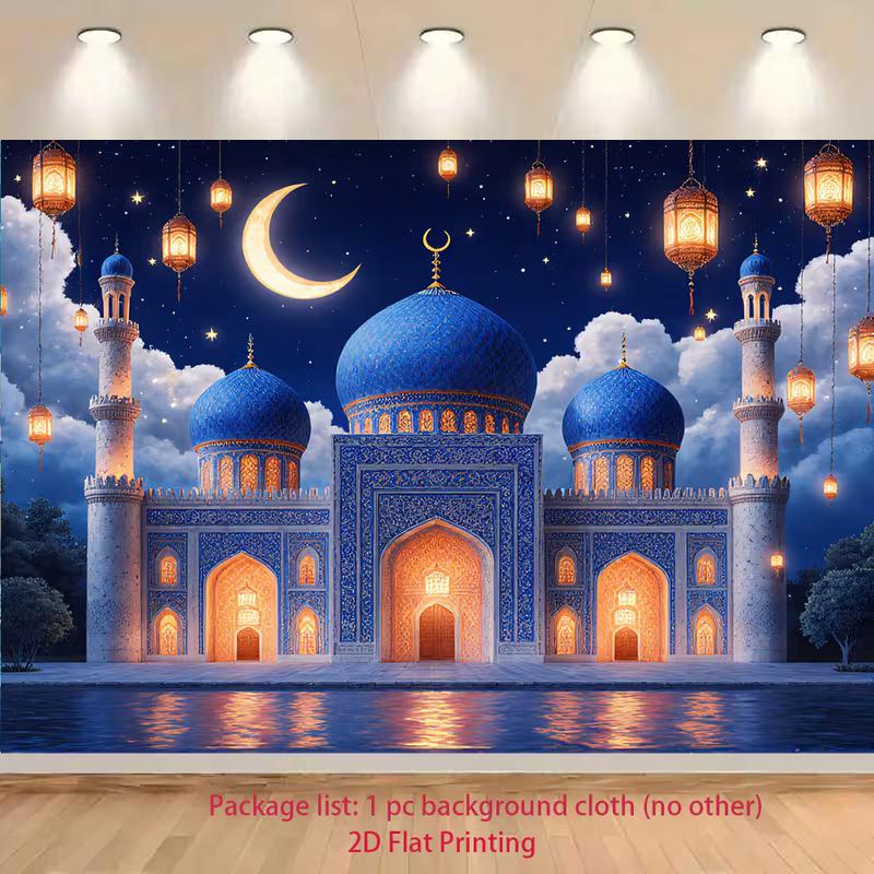 2D Eid Mubarak Backdrop 2D Blue Mosque Crescent Moon Water Reflection Photo Background for Themed Shoot 47.2x31.5inch/120*80cm
2D Eid Mubarak Backdrop 2D Blue Mosque Crescent Moon Water Reflection Photo Background for Themed Shoot 47.2x31.5inch/120*80cm