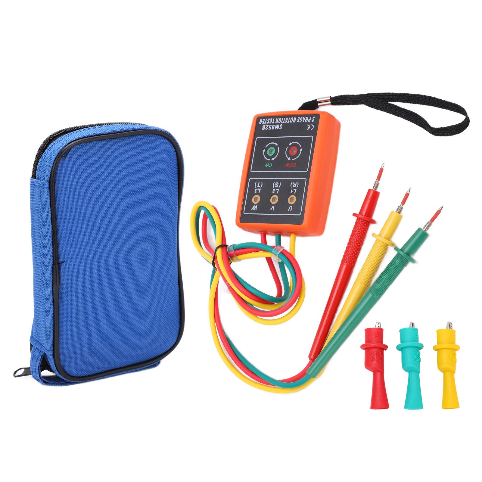 SM852B 3 Phase Rotation Tester Digital Phase Indicator Detector LED Buzzer Phase Sequence Meter Voltage Tester 60V~600V AC
SM852B 3 Phase Rotation Tester Digital Phase Indicator Detector LED Buzzer Phase Sequence Meter Voltage Tester 60V~600V AC