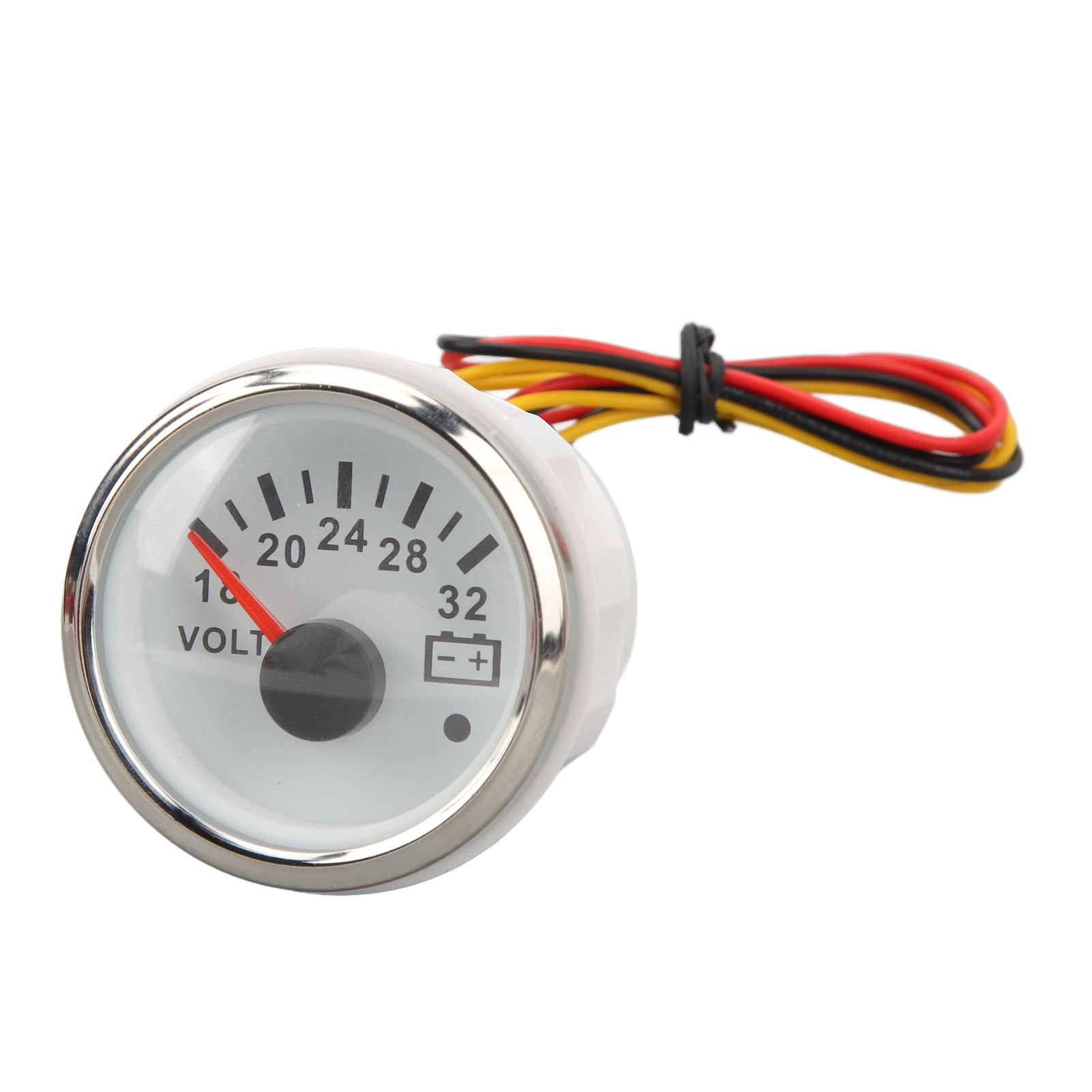 52mm Voltmeter Gauge 18V32V White Dial Face Silver Bezel Universal Electrical Pointer Voltage
52mm Voltmeter Gauge 18V32V White Dial Face Silver Bezel Universal Electrical Pointer Voltage