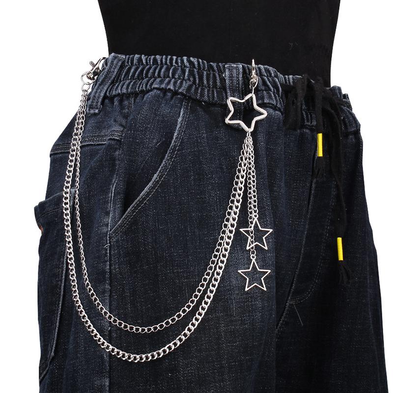 Punk Skull Star Pendant Key Pant chain for Women Men Fashion Double Layer Chain Silver Color Jewelry Jeans Waist Drcoration звезда
Punk Skull Star Pendant Key Pant chain for Women Men Fashion Double Layer Chain Silver Color Jewelry Jeans Waist Drcoration звезда