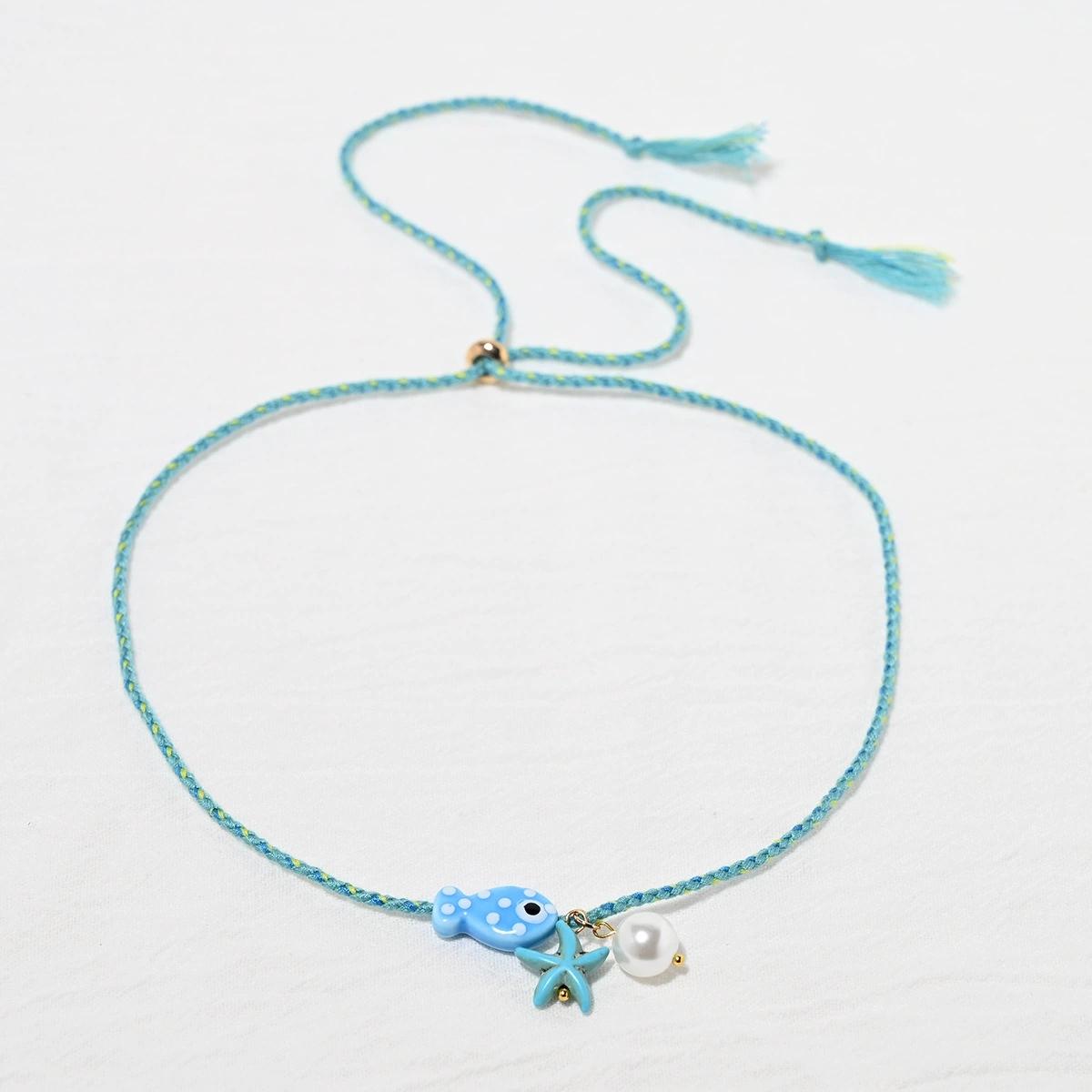 Colorful Bohemian Ceramic Fish Pendant Necklace for Women Adjustable Multicolored Rope Choker Jewelry for Summer Beach Vacation синий
Colorful Bohemian Ceramic Fish Pendant Necklace for Women Adjustable Multicolored Rope Choker Jewelry for Summer Beach Vacation синий