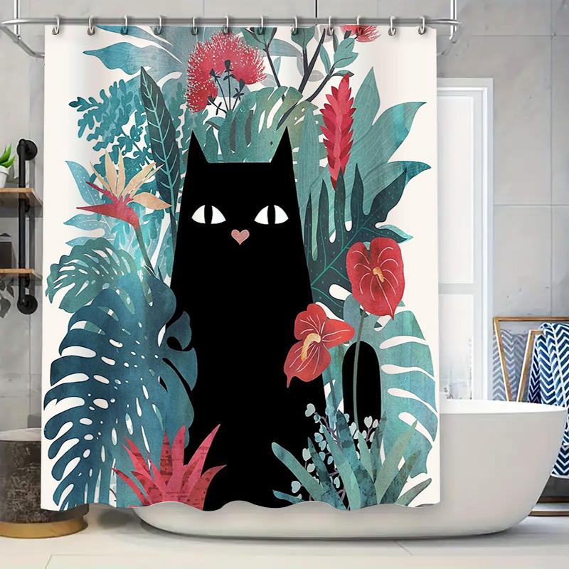 Botanical Cat Shower Curtain Tropical Leafy Pattern Bathroom Decor Nature Forest Animal Washable Liner Artistic Home W60H190(CM)-1 Pcs
Botanical Cat Shower Curtain Tropical Leafy Pattern Bathroom Decor Nature Forest Animal Washable Liner Artistic Home W60H190(CM)-1 Pcs