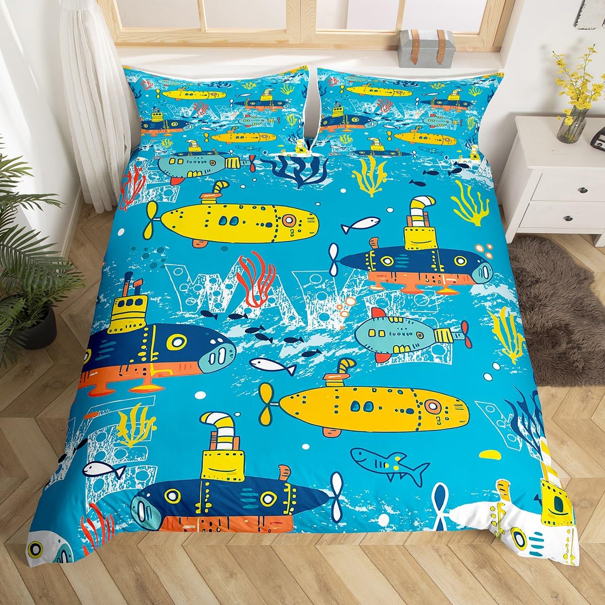 Submarine Duvet Covers For Kids Boys Girls Queen Size Lightweight Down Quilt Covers 2 Pillowcases 1 Comforter Cover No Comforter EU Single(135*200cm)3pcs
Submarine Duvet Covers For Kids Boys Girls Queen Size Lightweight Down Quilt Covers 2 Pillowcases 1 Comforter Cover No Comforter EU Single(135*200cm)3pcs