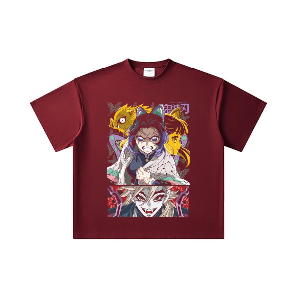 260 GSM Double Yarn 32 Count 100% Cotton Demon Slayer V119 Shinobu Print Unisex Heavy Cotton T Shirt 2XL вина червоного кольору
260 GSM Double Yarn 32 Count 100% Cotton Demon Slayer V119 Shinobu Print Unisex Heavy Cotton T Shirt 2XL вина червоного кольору