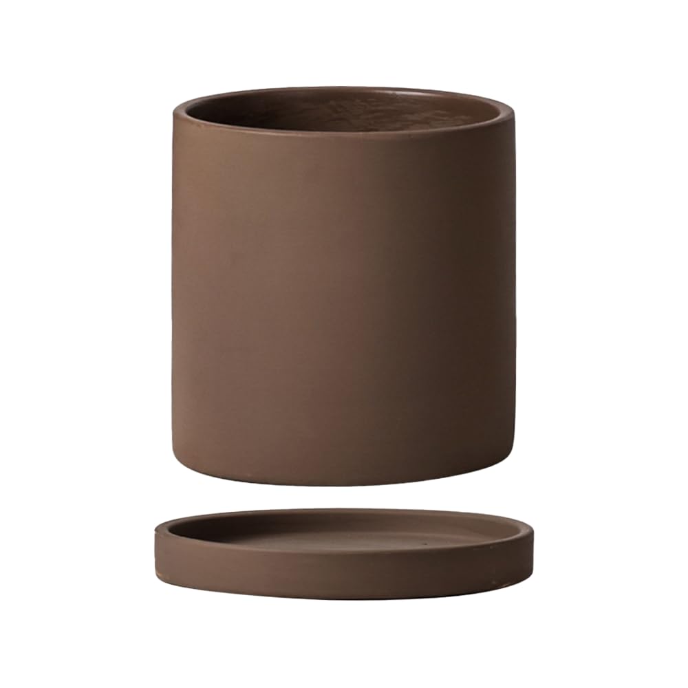 AZNABLE Горшок для суккулентов, Горшок для комнатных растений, Стильная скандинавская кашпо с поддоном, Керамический горшок с дренажным отверстием (Коричневый, 15см)
AZNABLE Горшок для суккулентов, Горшок для комнатных растений, Стильная скандинавская кашпо с поддоном, Керамический горшок с дренажным отверстием (Коричневый, 15см)