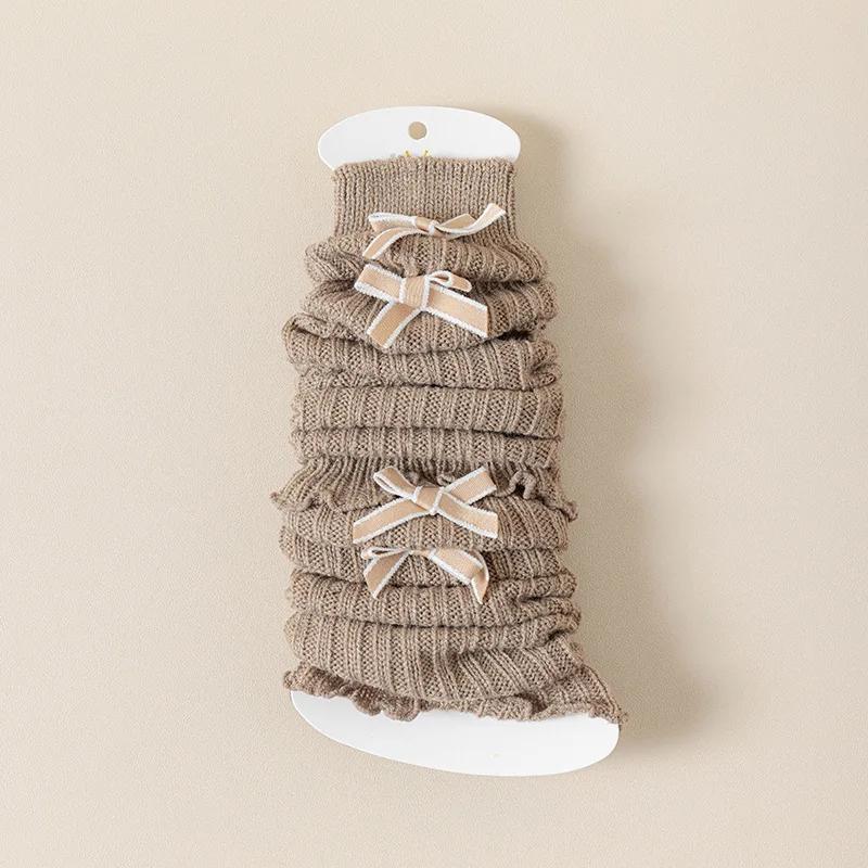 Children s Double Bow Girl Socks Foreign Style Knitted Lolita Leg Cover Solid Color Baby Stacking Socks темно-коричневого кольору
Children s Double Bow Girl Socks Foreign Style Knitted Lolita Leg Cover Solid Color Baby Stacking Socks темно-коричневого кольору