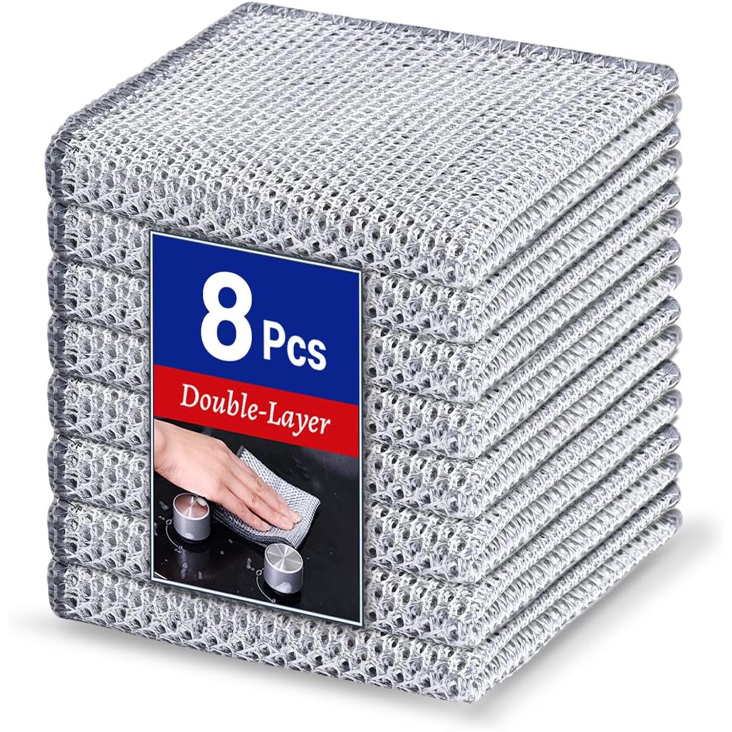 Dual-Sided Silver Thread Non-Stick Mesh Dishcloth for Easy Cleaning Single piece (unpackaged)
Dual-Sided Silver Thread Non-Stick Mesh Dishcloth for Easy Cleaning Single piece (unpackaged)