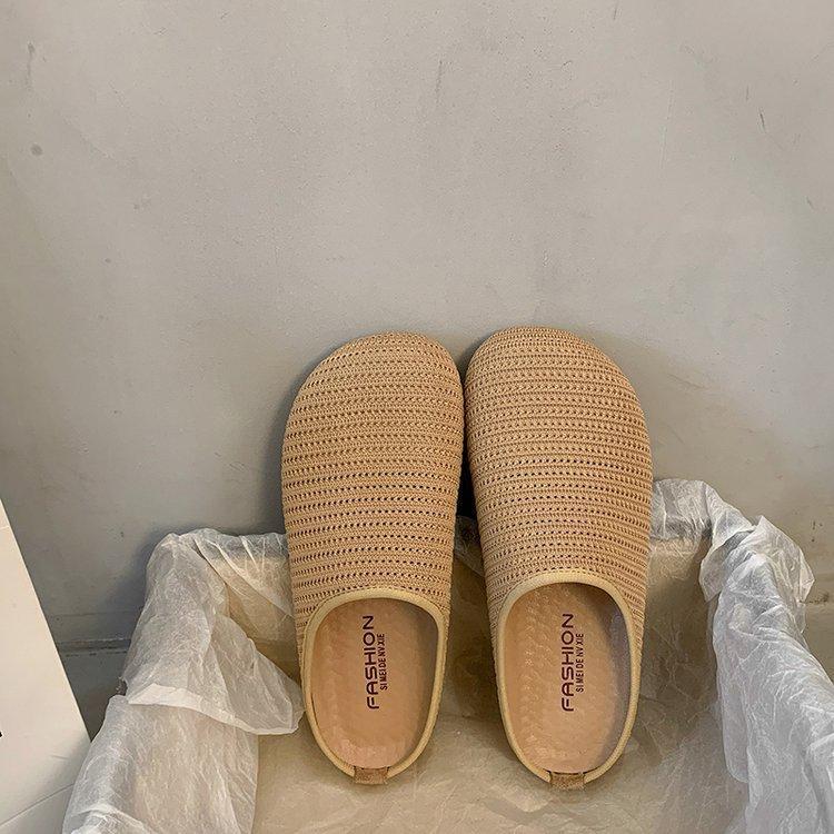 Дышащие полые тапочки с закрытым носком, женская летняя обувь 2025, новые мягкие тапочки на плоской подошве, ленивые прохладные тапочки, сандалии Birkenstock 40