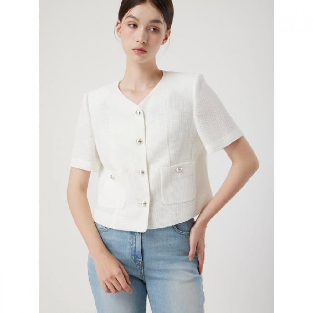 Cc Collect Half Sleeve Crop Tweed Jacket C252msf137 white/66
Cc Collect Half Sleeve Crop Tweed Jacket C252msf137 white/66