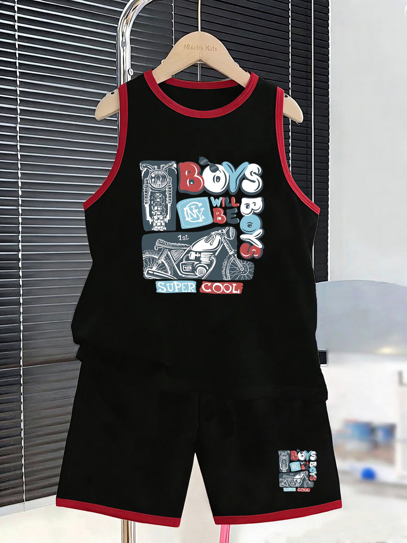 Boys vintage motorcycle letter printed outfit. Retro biker style, loose flexible fabric for trendy outings and daily wear. 7Y чорний
Boys vintage motorcycle letter printed outfit. Retro biker style, loose flexible fabric for trendy outings and daily wear. 7Y чорний