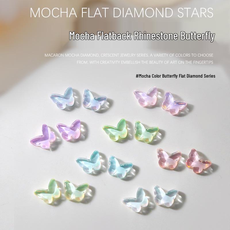 Colorful Butterfly Nail Jewelry: 10 Transparent Mocha Flat Bottom Glass Diamond Accessories
Colorful Butterfly Nail Jewelry: 10 Transparent Mocha Flat Bottom Glass Diamond Accessories