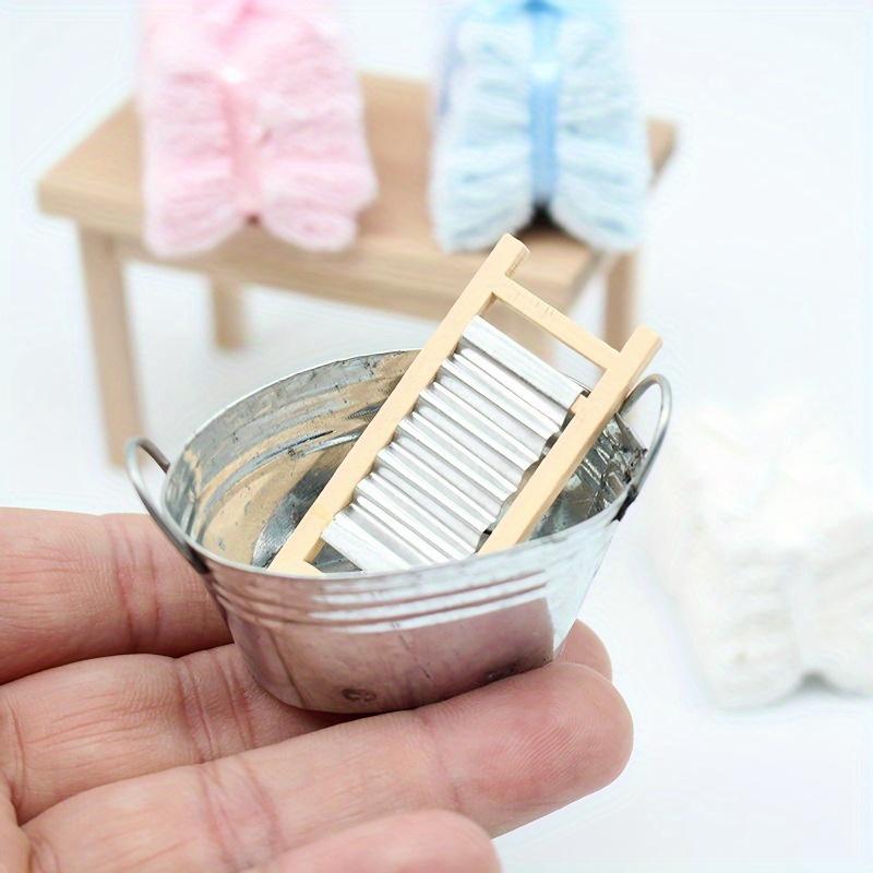 1/12 Scale Miniature Laundry Set Ornament - Metal Washboard and Tub - DIY Miniature Kitchen/Living Room Scene Decoration - Perfect Gift 1 Set
1/12 Scale Miniature Laundry Set Ornament - Metal Washboard and Tub - DIY Miniature Kitchen/Living Room Scene Decoration - Perfect Gift 1 Set