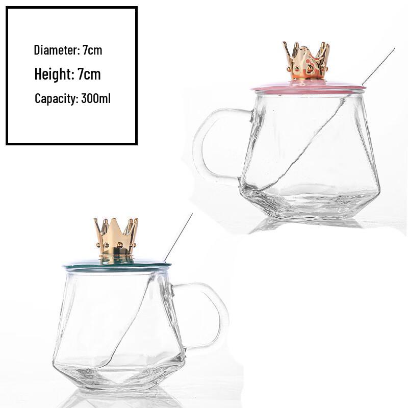 Crown Heat-Resistant Glass Mug with Lid and Spoon
Crown Heat-Resistant Glass Mug with Lid and Spoon