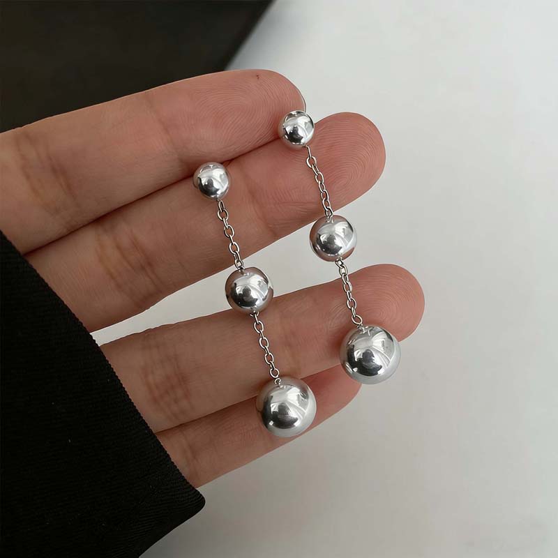 Stainless Steel Metal Ball Beads Pendant Earrings For Women Girl Fashion Gold Color Long Drop Earrings Waterproof Zircon Gift мідний
Stainless Steel Metal Ball Beads Pendant Earrings For Women Girl Fashion Gold Color Long Drop Earrings Waterproof Zircon Gift мідний