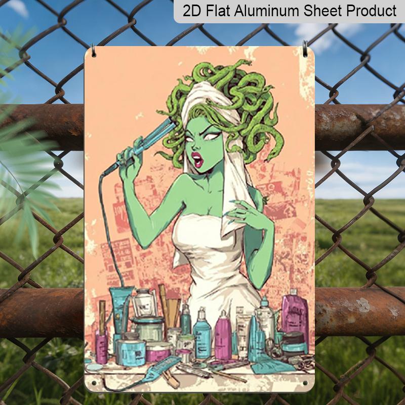 2D Flat - Decorative Metal Sign | 7.87*11.8 Inch Vintage Medusa Greek Mythology Aluminum Wall Decor - Retro Hair Salon Sign Featuring A Snake-Haired 20*30cm
2D Flat - Decorative Metal Sign | 7.87*11.8 Inch Vintage Medusa Greek Mythology Aluminum Wall Decor - Retro Hair Salon Sign Featuring A Snake-Haired 20*30cm