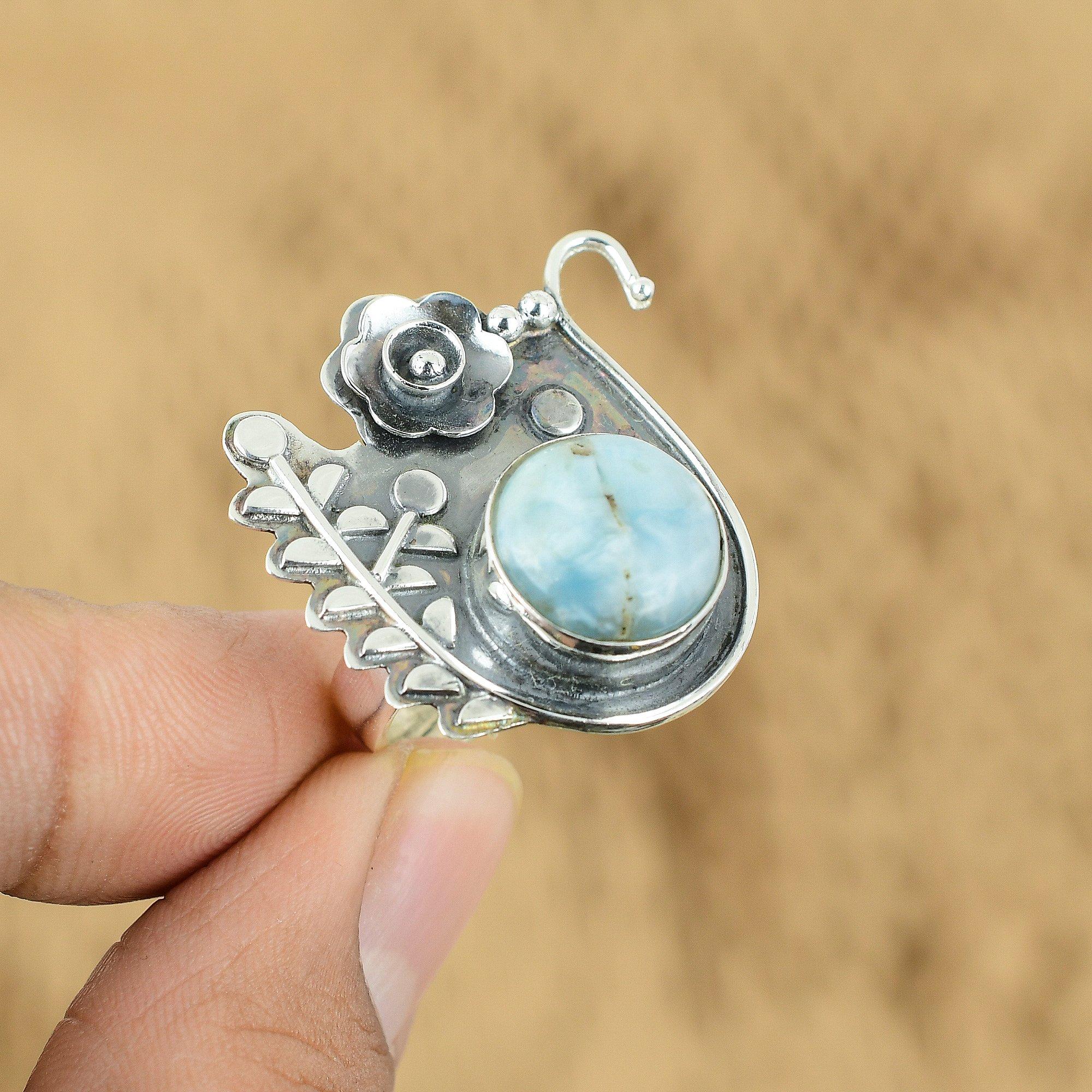 Natural Larimar Gemstone 925 Silver Promise Flower Adjustable Ring For Girls Yes
Natural Larimar Gemstone 925 Silver Promise Flower Adjustable Ring For Girls Yes