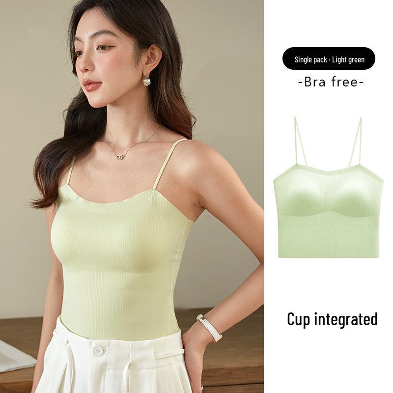 Fenteng Lingerie Ribbed Camisole with Chest Pads - Spring/Summer Thin Style Bandeau & Shoulder Strap Design for Inner or Outer Wear. M
Fenteng Lingerie Ribbed Camisole with Chest Pads - Spring/Summer Thin Style Bandeau & Shoulder Strap Design for Inner or Outer Wear. M