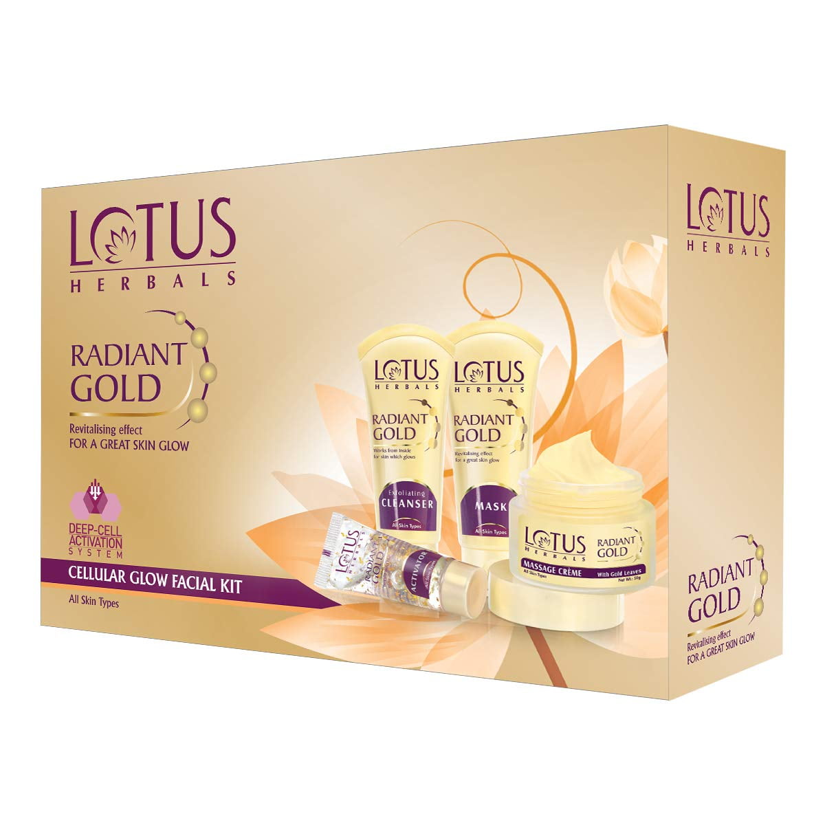 Набор для лица Lotus Radiant Gold для мгновенного сияния с 24-каратным чистым золотом и папайей, 4 простых шага, 170 г (Многократное использование)
Набор для лица Lotus Radiant Gold для мгновенного сияния с 24-каратным чистым золотом и папайей, 4 простых шага, 170 г (Многократное использование)