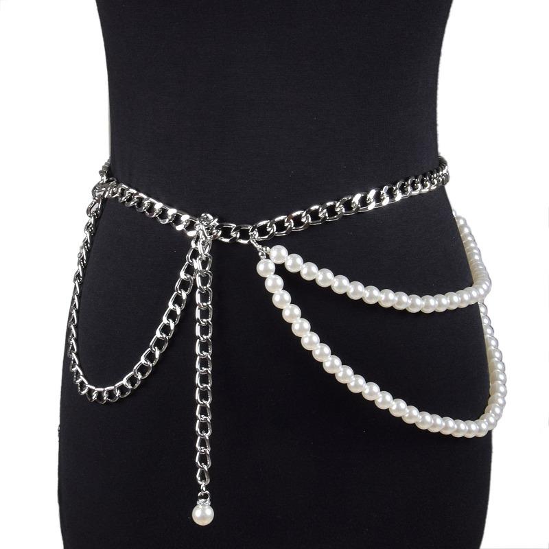 Metal chain pearl tassel decorated thin waist chain fashioneasiest for match jewelry belt 115cm срібний
Metal chain pearl tassel decorated thin waist chain fashioneasiest for match jewelry belt 115cm срібний