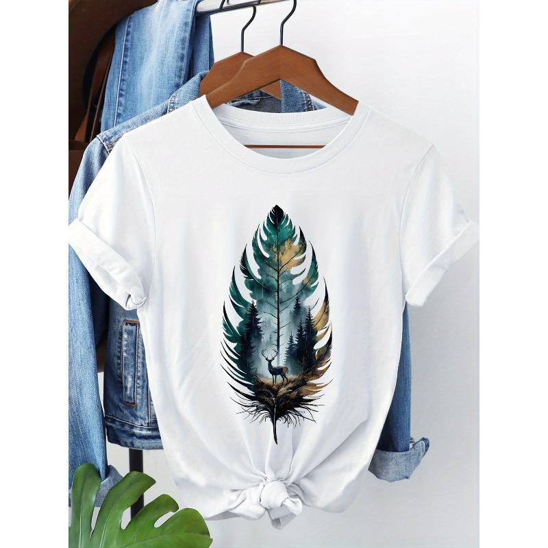 European Size Directional Dreamy Style Deer Printed Short Sleeve Round Neck T-Shirt 4XL білий
European Size Directional Dreamy Style Deer Printed Short Sleeve Round Neck T-Shirt 4XL білий