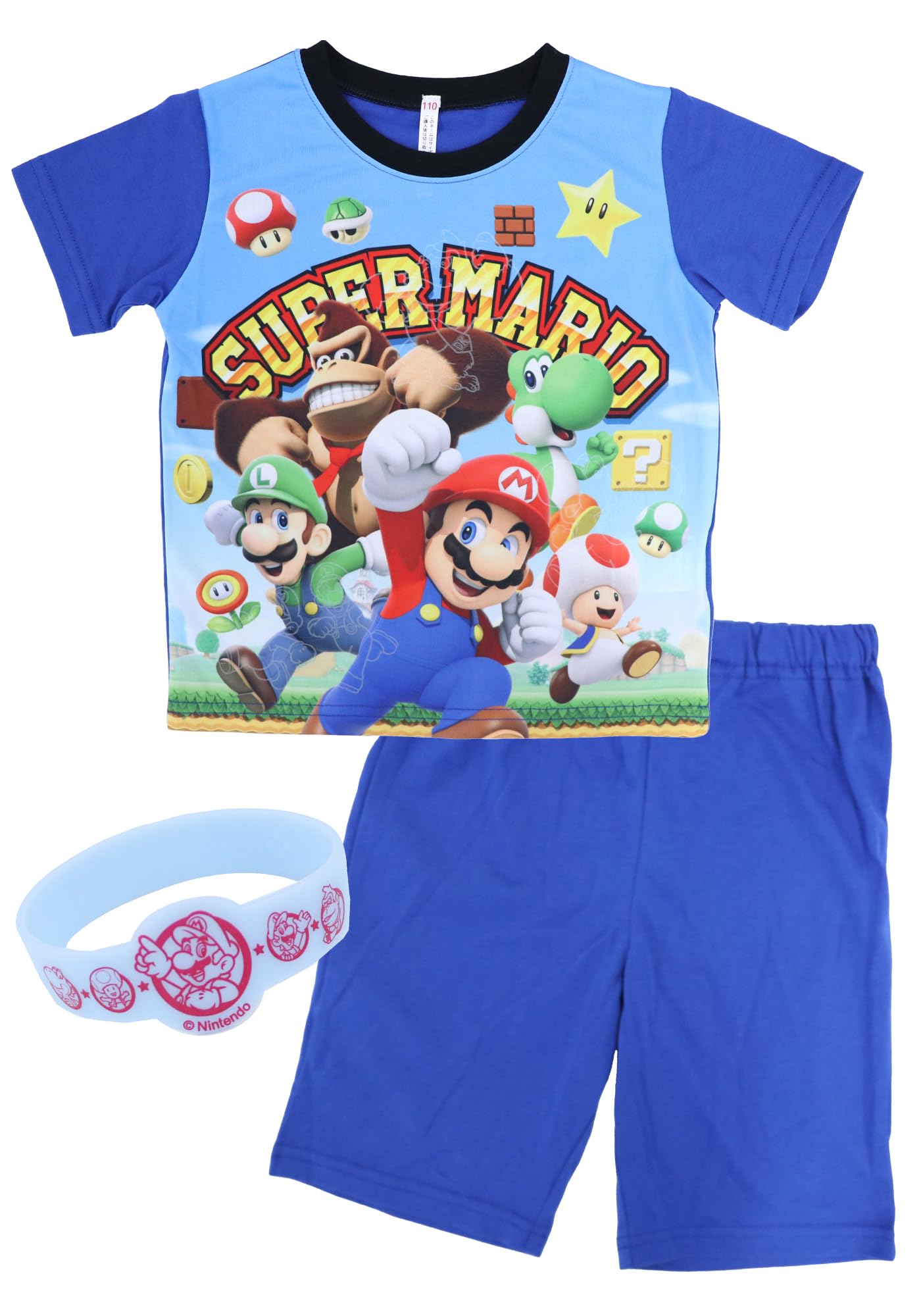 Kaitak Family Super Mario Kids Illuminating Pajamas with Rings, Short Sleeves, and Shorts, Summer, Sizes 110cm, 120cm, and 130cm (120cm, Blue)
Kaitak Family Super Mario Kids Illuminating Pajamas with Rings, Short Sleeves, and Shorts, Summer, Sizes 110cm, 120cm, and 130cm (120cm, Blue)