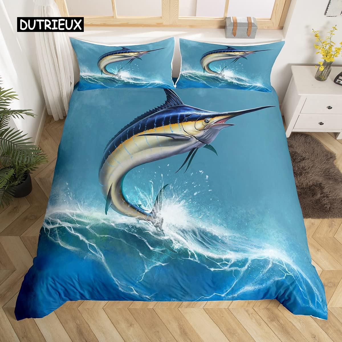 Kids Shark Bed Cover Deep Ocean Themed Wildlife Comforter Cover Sea Animal Bed Linen Package Big Fish Bedspread Cover Twin Size King Size Size EU single(135x200cm)
Kids Shark Bed Cover Deep Ocean Themed Wildlife Comforter Cover Sea Animal Bed Linen Package Big Fish Bedspread Cover Twin Size King Size Size EU single(135x200cm)