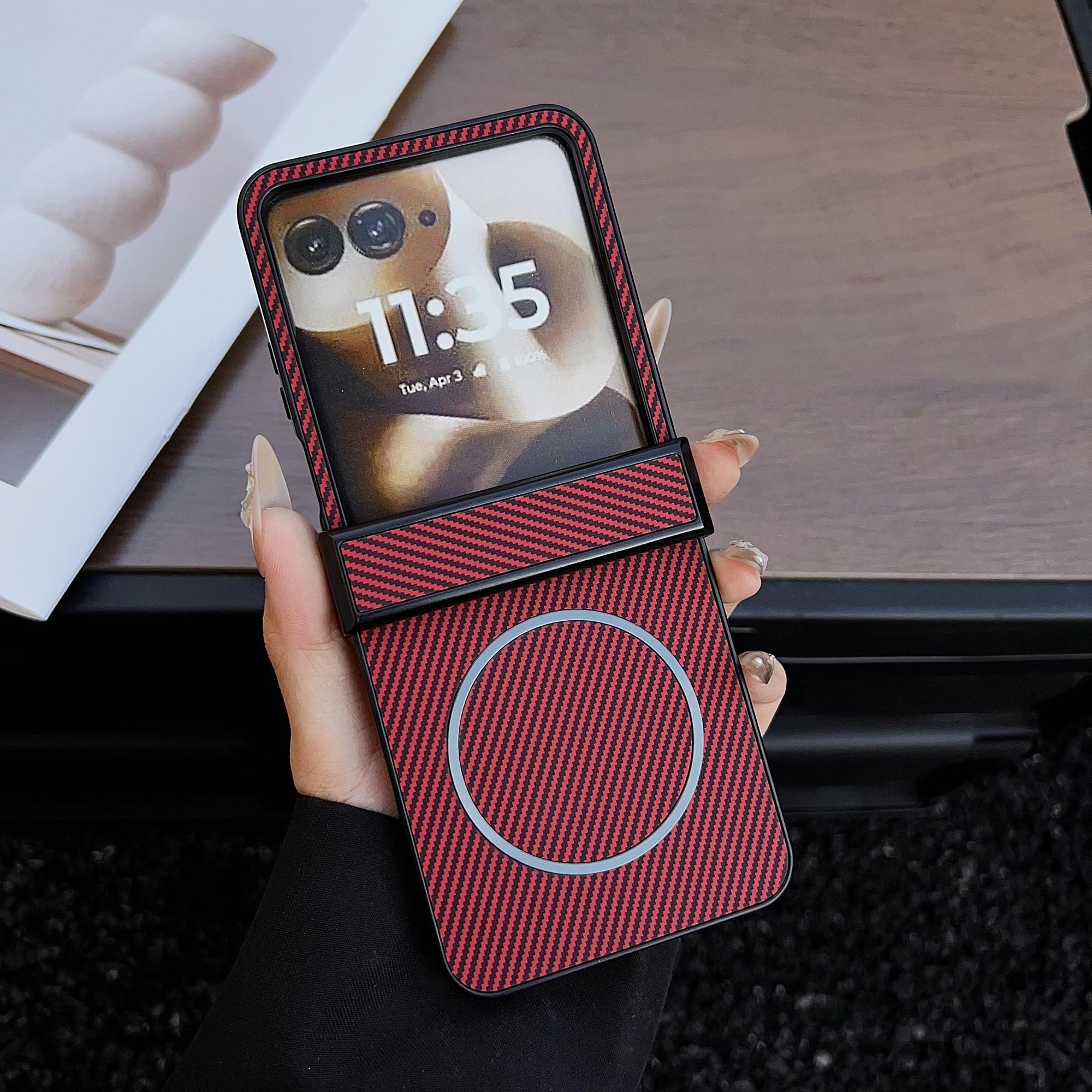 Чехол для Motorola Razr 60 Ultra 5G, совместимый с MagSafe, текстура углеродного волокна, складной чехол для телефона Red
Чехол для Motorola Razr 60 Ultra 5G, совместимый с MagSafe, текстура углеродного волокна, складной чехол для телефона Red