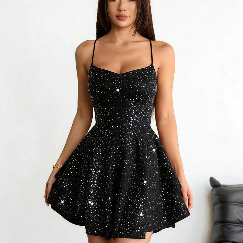 Women’s Sparkly Glitter Cami Dress – Sexy Spaghetti Strap V Neck Tiered Ruffle Mini Dress with Side Cutout, Asymmetric Hem Summer Party Club Sundress L чорний
Women’s Sparkly Glitter Cami Dress – Sexy Spaghetti Strap V Neck Tiered Ruffle Mini Dress with Side Cutout, Asymmetric Hem Summer Party Club Sundress L чорний