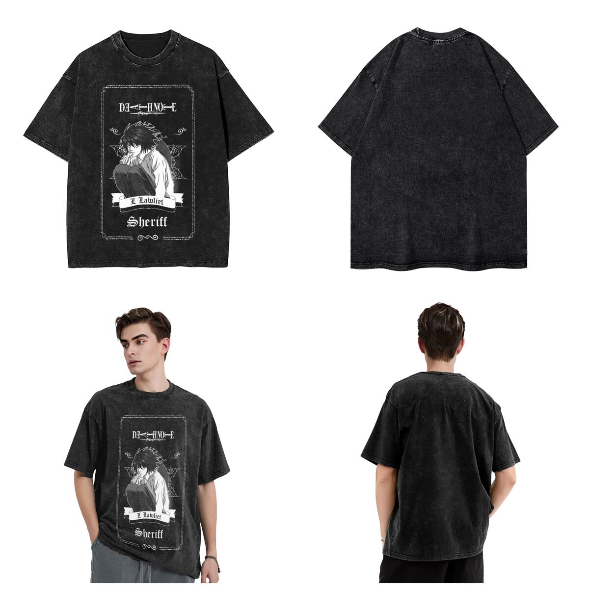 L Death Notes Manga TShirts For Men Women Clothing Vintage Washed Oversizes Streetwear High Quality Cotton Short Sleeve Tees S
L Death Notes Manga TShirts For Men Women Clothing Vintage Washed Oversizes Streetwear High Quality Cotton Short Sleeve Tees S