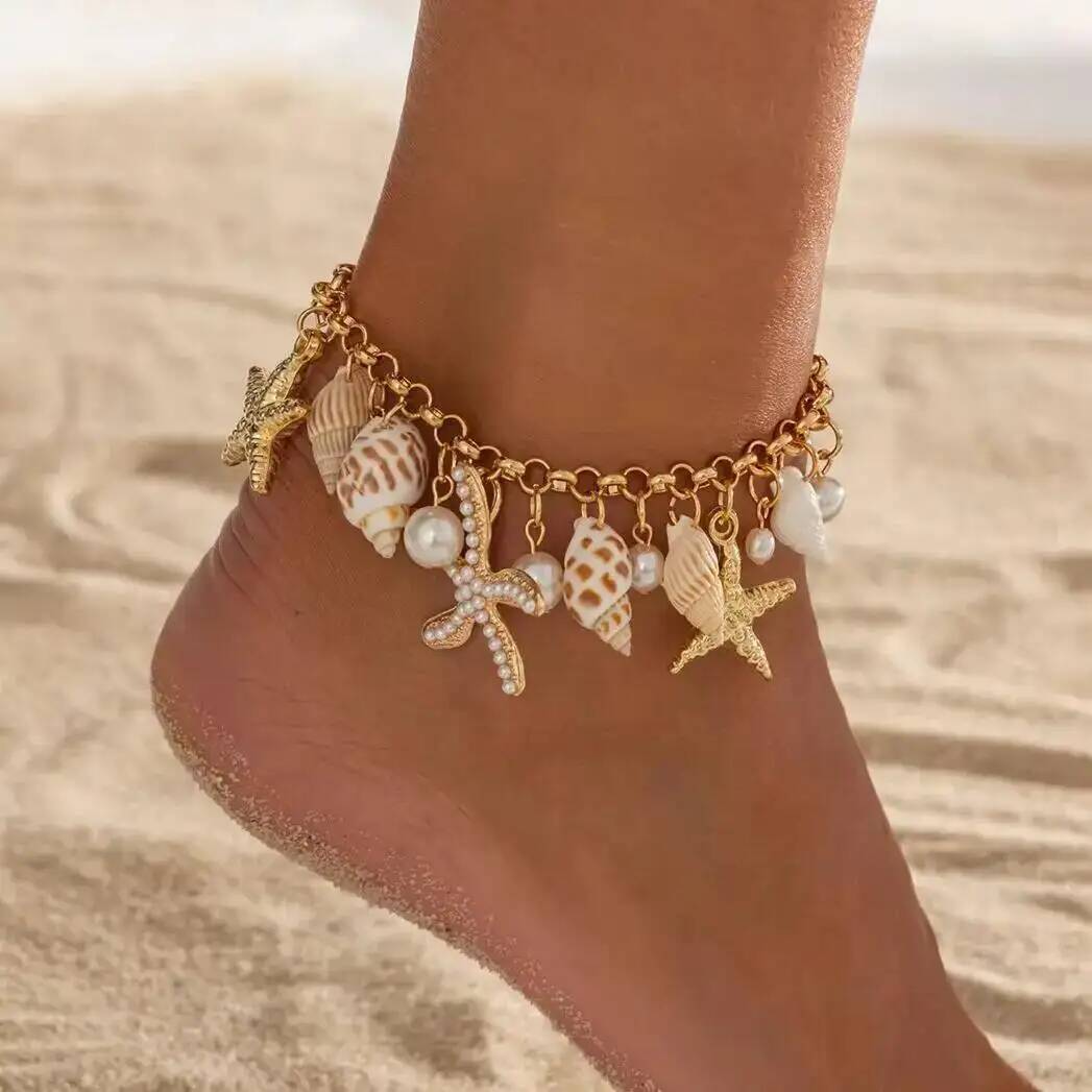 Ingemark Boho Starfish Conch Scallop Imitation Pearl Pendent Anklet Women Summer Beach Adjustable Metal Chain Party Jewelry Gift
Ingemark Boho Starfish Conch Scallop Imitation Pearl Pendent Anklet Women Summer Beach Adjustable Metal Chain Party Jewelry Gift