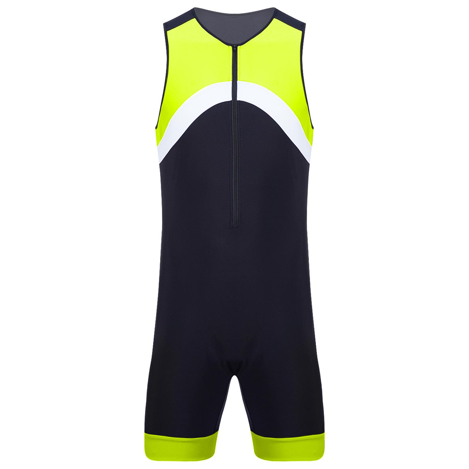 Mens Contrast Color Sleeveless Zipper Bodysuit Sports Jumpsuit Swimming Surfing Cycling M фарби люмінесцентні зелений колір
Mens Contrast Color Sleeveless Zipper Bodysuit Sports Jumpsuit Swimming Surfing Cycling M фарби люмінесцентні зелений колір
