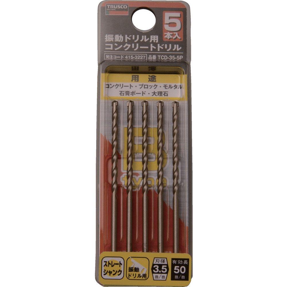 TRUSCO Concrete Drill for Impact Set of Drills, 3.5mm, 5, TCD-35-5P
TRUSCO Concrete Drill for Impact Set of Drills, 3.5mm, 5, TCD-35-5P