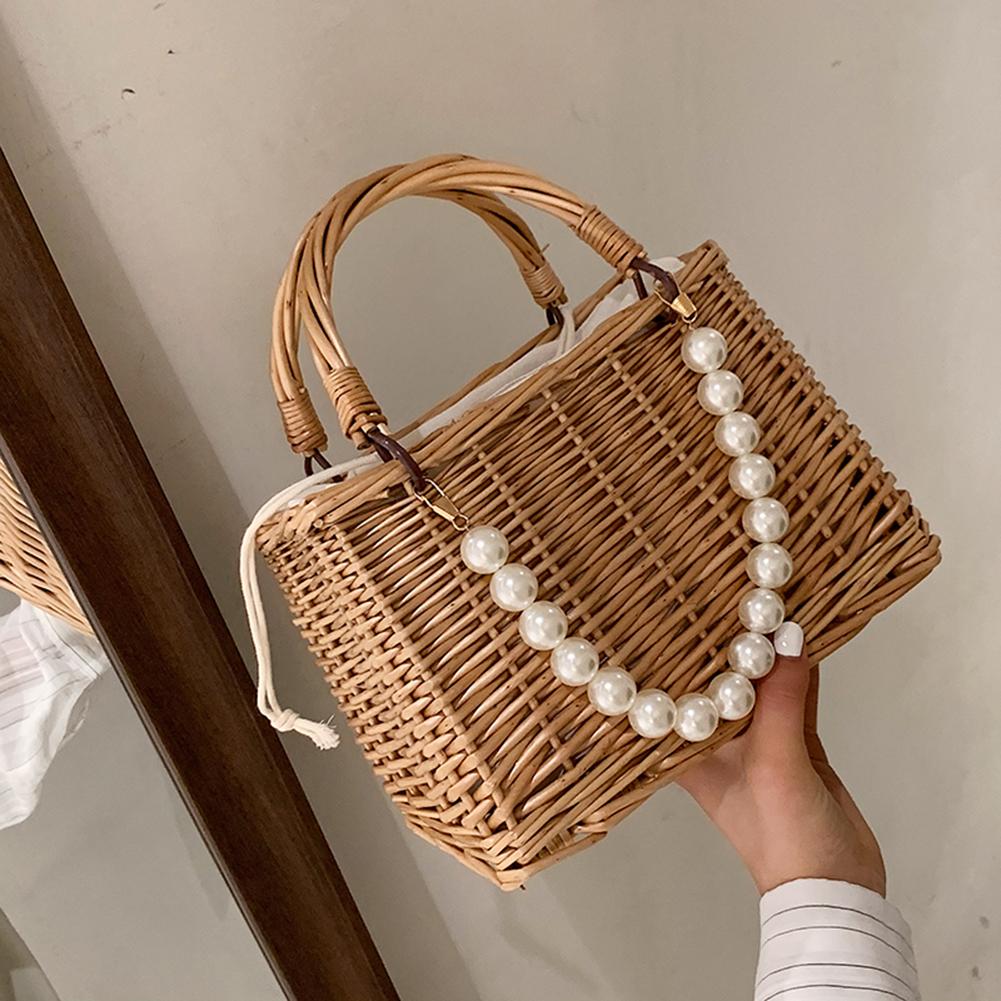 Модные женские однотонные сумки из ротанга с жемчужной корзиной, мини-сумка для обеда, маленькие пляжные женские летние сумки
Модные женские однотонные сумки из ротанга с жемчужной корзиной, мини-сумка для обеда, маленькие пляжные женские летние сумки