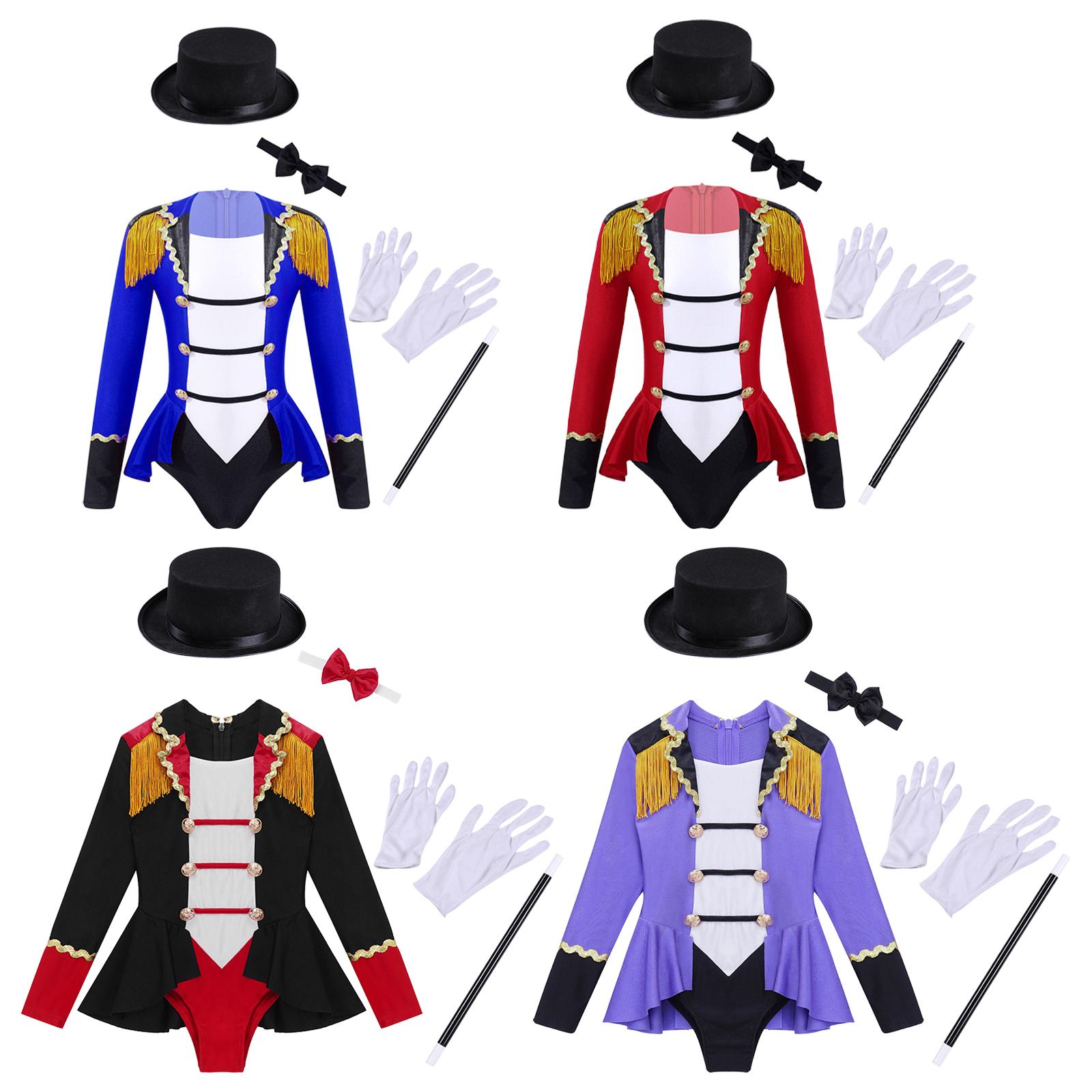 Kids Circus Costume Set Long Sleeve Lapel Tassel Shoulder Back Zipper Leotard Bow Tie Hat Magic Wand Gloves Halloween Performance 3-4 Years червоний
Kids Circus Costume Set Long Sleeve Lapel Tassel Shoulder Back Zipper Leotard Bow Tie Hat Magic Wand Gloves Halloween Performance 3-4 Years червоний