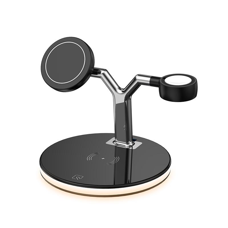 970 For iPhone/Apple Watch/AirPods 3 in 1 Wireless Charger 15W Fast Charging Desktop Stand Cradle with Light Black
970 For iPhone/Apple Watch/AirPods 3 in 1 Wireless Charger 15W Fast Charging Desktop Stand Cradle with Light Black