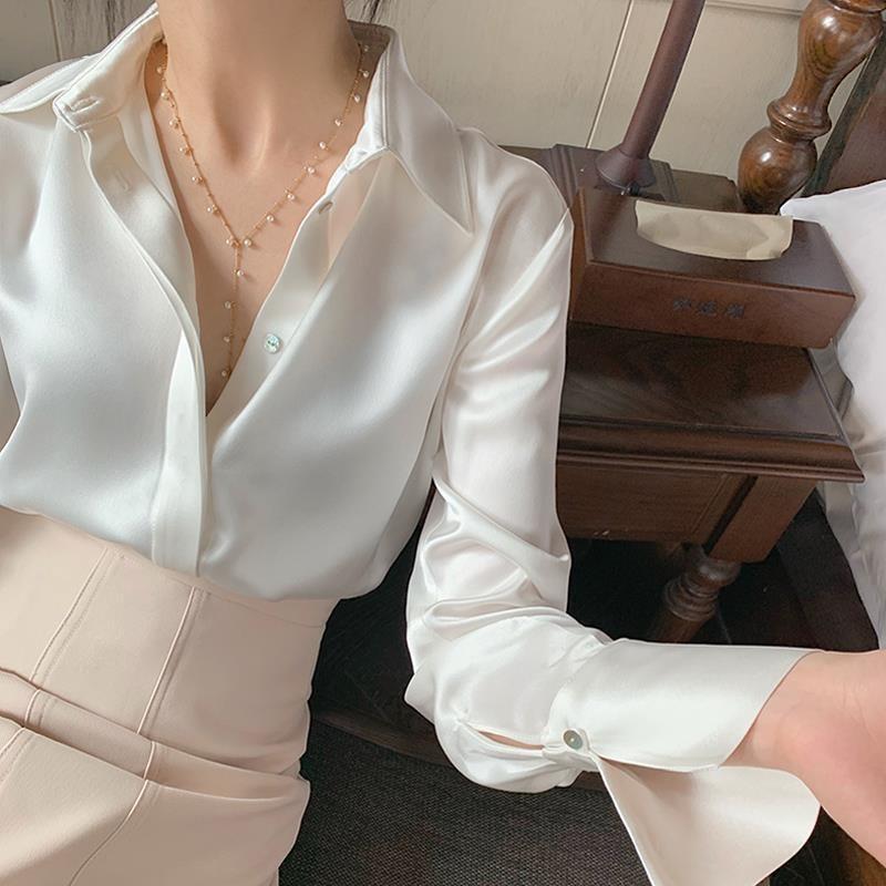 White Shirt Women s Acetate Satin Glossy Design Niche New French Thin Professional Top Women s Spring S белый
White Shirt Women s Acetate Satin Glossy Design Niche New French Thin Professional Top Women s Spring S белый